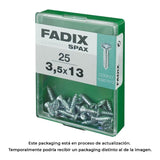 Pack De 5 Unidades - Caja M 25 Unid. Tornillo Rosca Chapa Cp Cinc 3,5x13mm Fadix