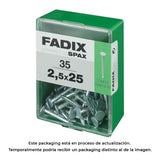 Pack De 5 Unidades - Caja M 35 Unid. Clavo Cp Ancha Acero 2,5x25mm Fadix