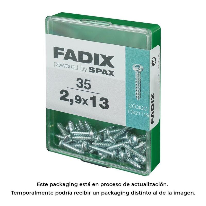 Pack De 5 Unidades - Caja M 35 Unid. Tornillo Rosca Chapa Cr Cinc 2,9x13mm Fadix