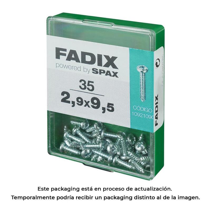 Pack De 5 Unidades - Caja M 35 Unid. Tornillo Rosca Chapa Cr Cinc 2,9x9,5mm Fadix