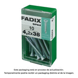 Pack De 5 Unidades - Caja S 10 Unid. Tornillo Rosca Chapa Cp Autot. Cinc 4,2x38mm Fadix