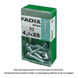 Pack De 5 Unidades - Caja S 10 Unid. Tornillo Rosca Chapa Cp Autot. Cinc 4,8x25mm Fadix