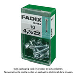 Pack De 5 Unidades - Caja S 10 Unid. Tornillo Rosca Chapa Cr Autot. 4,8x22mm Fadix