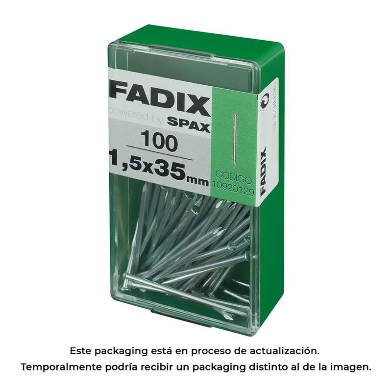 Pack De 5 Unidades - Caja S 100 Unid. Clavo C. Reducida Acero 1,4x35mm Fadix