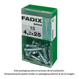 Pack De 5 Unidades - Caja S 15 Unid. Tornillo Rosca Chapa Cp Autot. Cinc 4,2x25mm Fadix