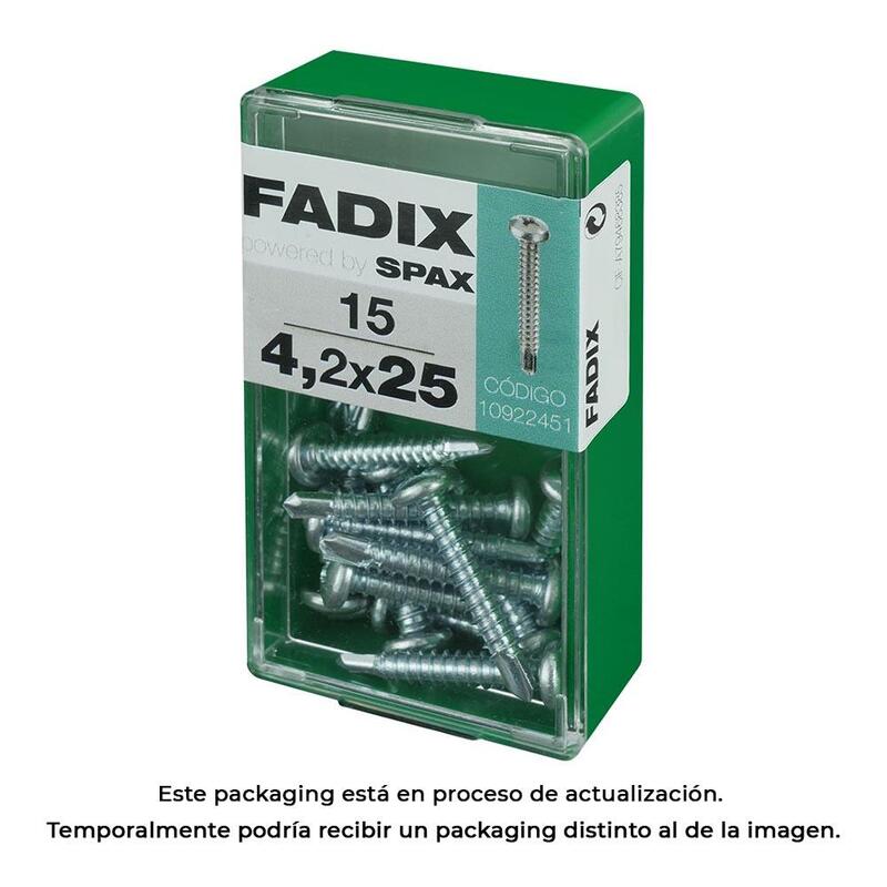 Pack De 5 Unidades - Caja S 15 Unid. Tornillo Rosca Chapa Cr Autot. 4,2x25mm Fadix