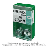 Pack De 5 Unidades - Caja S 16 Unid. Arandela Plana Ancha Cinc 5,3x15mm Fadix