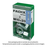 Pack De 5 Unidades - Caja S 2 Unid. Tornillo Metrica Cab Hex+Tuerca Cinc M 10x20mm Fadix