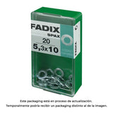 Pack De 5 Unidades - Caja S 20 Unid. Arandela Plana Cinc 5,3x10mm Fadix