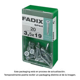 Pack De 5 Unidades - Caja S 20 Unid. Tornillo Rosca Chapa Cp Autot. Cinc 3,5x19mm Fadix
