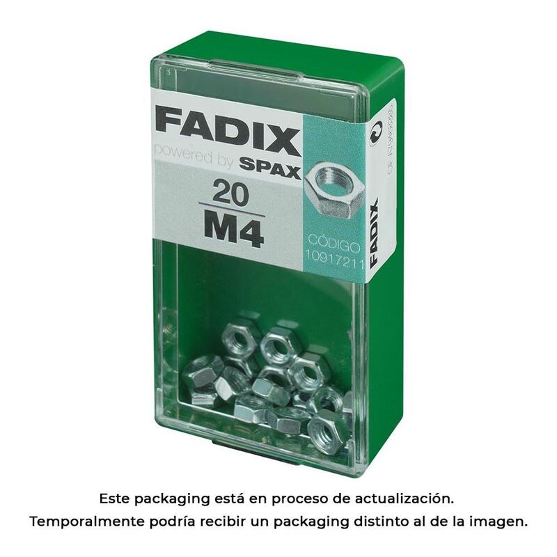 Pack De 5 Unidades - Caja S 20 Unid. Tuerca Cinc M 4 Fadix