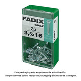 Pack De 5 Unidades - Caja S 25 Unid. Tornillo Rosca Chapa Cp Autot. Cinc 3,5x16mm Fadix