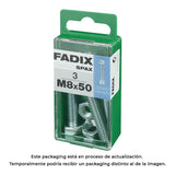 Pack De 5 Unidades - Caja S 3 Unid. Tornillo Metrica Cab Hex+Tuerca Cinc M 8x50mm Fadix