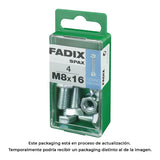 Pack De 5 Unidades - Caja S 4 Unid. Tornillo Metrica Cab Hex+Tuerca Cinc M 8x16mm Fadix