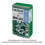 Pack De 5 Unidades - Caja S 4 Unid. Tornillo Metrica Cab Hex+Tuerca Cinc M 8x20mm Fadix