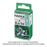 Pack De 5 Unidades - Caja S 6 Unid. Tornillo Rosca Chapa Hexagonal Autot. 5,4x19mm Fadix