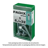 Pack De 5 Unidades - Caja S 6 Unid. Tornillo Rosca Chapa Hexagonal Autot. 6,3x32mm Fadix