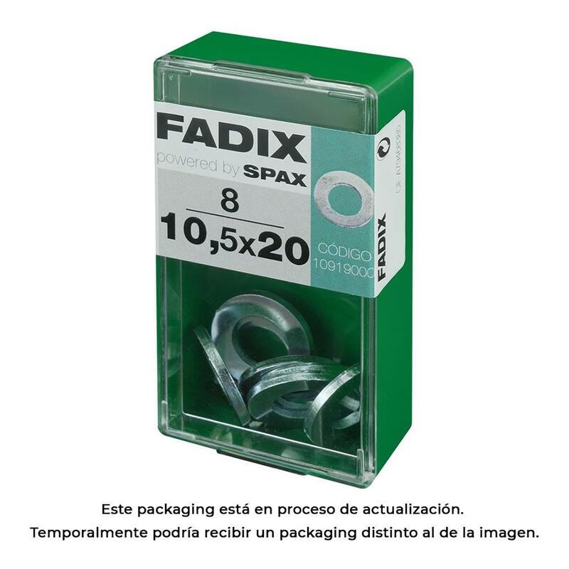 Pack De 5 Unidades - Caja S 8 Unid. Arandela Plana Cinc 10,5x20mm Fadix