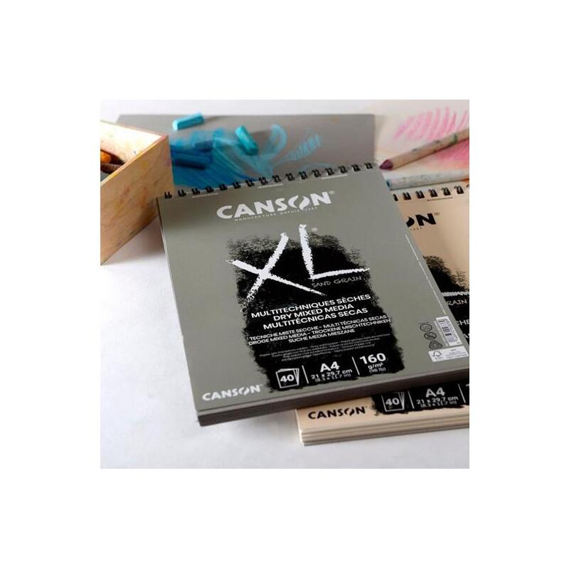 Pack De 5 Unidades Canson Bloc Dibujo Xl Sand Grain 40h A4 Natural