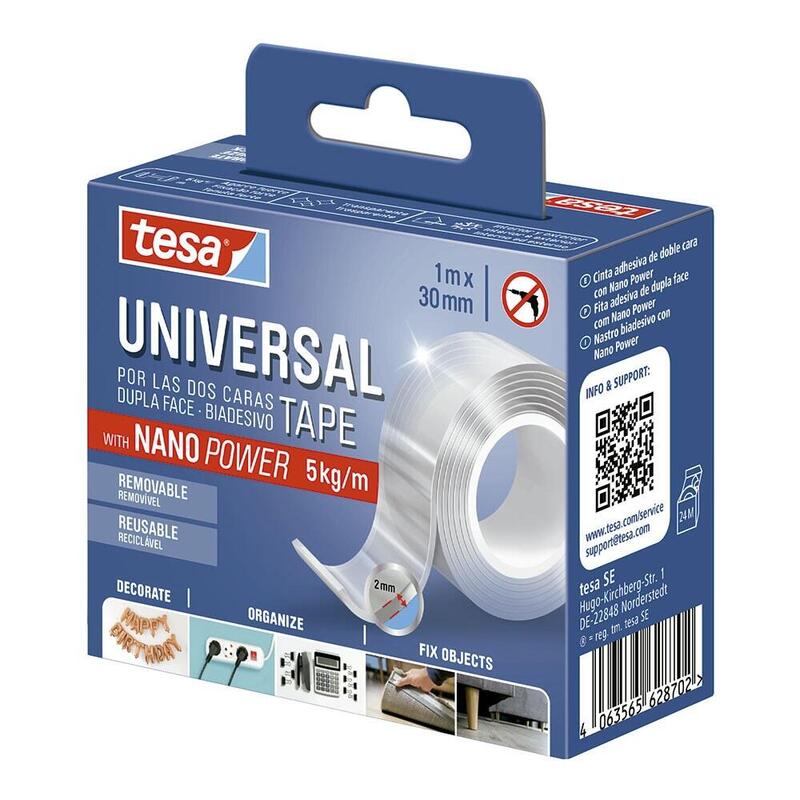 Pack De 5 Unidades - Cinta De Doble Cara Universal Con Nano Power 30 Mm X 1 M