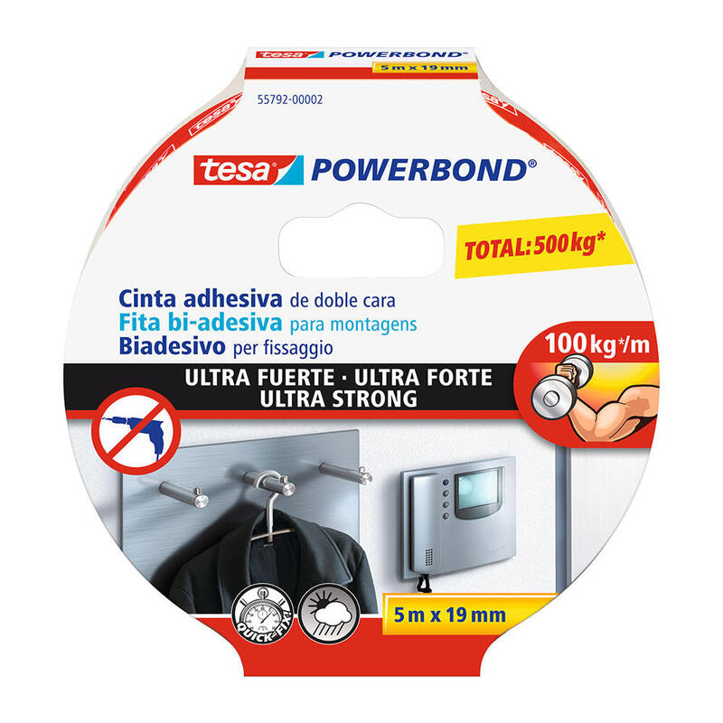 Pack De 5 Unidades - Cinta Montaje Extrafuerte 5m X 19mm 55792 Tesa
