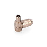Pack De 5 Unidades - Clavija Macho Tv Acodada Metálica 9,5mm (Retractilado)