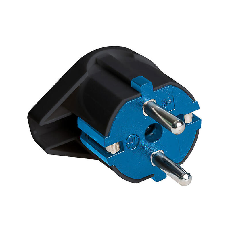 Pack De 5 Unidades - Clavija Schuko Salida Lateral 16a 250v T/Tl 4,8mm Negra. Solera 6566n.