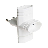 Pack De 5 Unidades - Clavija Triple 10a 250v 4mm 2300w Blanca Solera 6009.