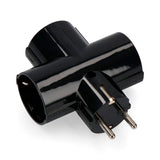 Pack De 5 Unidades - Clavija Triple Con Baquelita T/Tl Tipo F 4,8mm 16a 250v Máx 3680w Negra (Envasada)