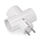 Pack De 5 Unidades - Clavija Triple De Baquelita Tipo F T/Tl 16a 250v Blanca (Envasada)