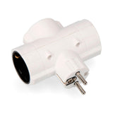 Pack De 5 Unidades - Clavija Triple Económica T/Tl Tipo F 4,8mm 16a 250v Máx 3680w Blanca (Envasada)