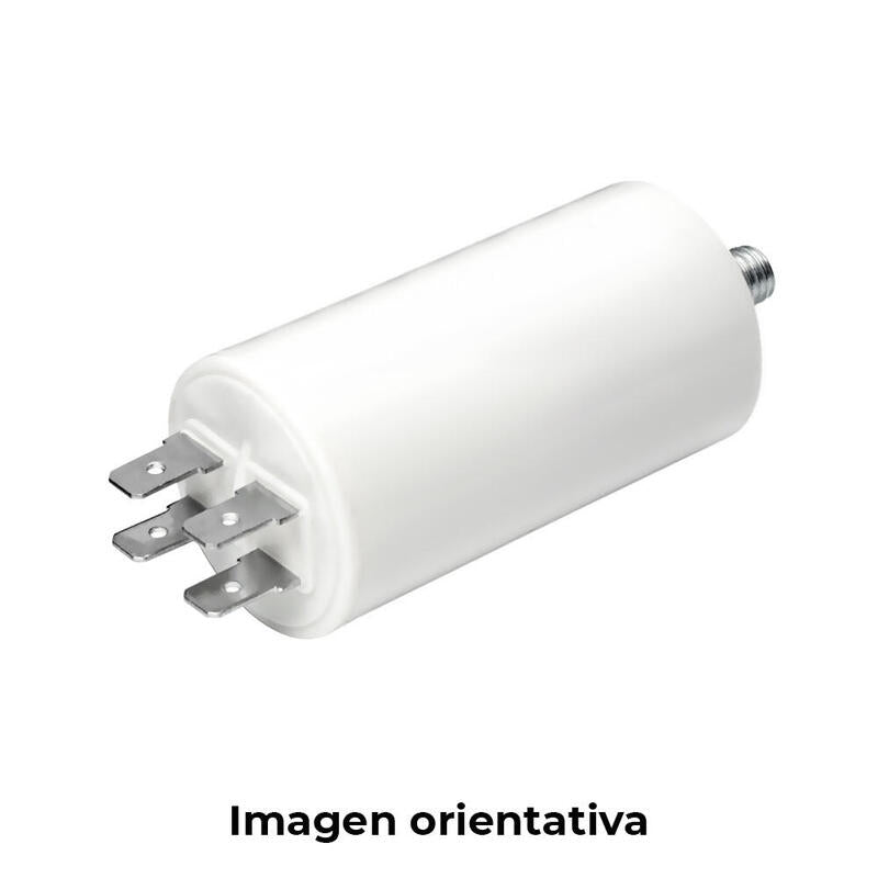 Pack De 5 Unidades - Condensador De Arranque Mka 2,5mf 5% 450v Ø3,4x6,3cm Con Espiga M8 Y Faston Simple 6,35 Konek