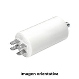 Pack De 5 Unidades - Condensador De Arranque Mka 2,5mf 5% 450v Ø3,4x6,3cm Con Espiga M8 Y Faston Simple 6,35 Konek