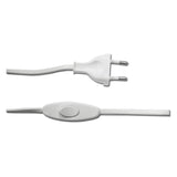 Pack De 5 Unidades - Conexion Con Interruptor 3a 1,5m 2x0,75mm Manguera Plana Blanca Edm