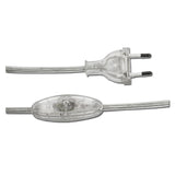 Pack De 5 Unidades - Conexion Con Interruptor 3a 1,5m 2x0,75mm Manguera Plana Transparente Edm