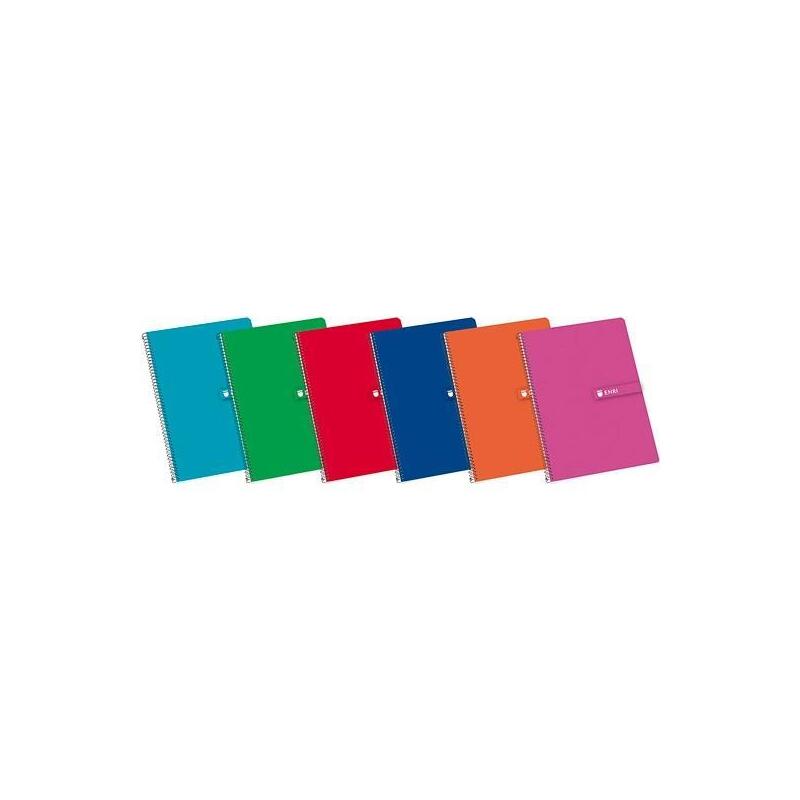 Pack De 5 Unidades Enri Cuaderno Espiral Folio T/ Dura 80h Doble Pauta 3mm 60gr  Colores Surtidos