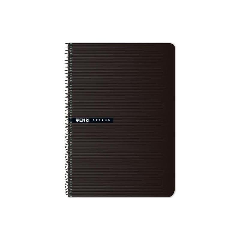 Pack De 5 Unidades Enri Status Cuaderno Espiral 4º 70 Gr T/ Dura 100h 4x4 Negro