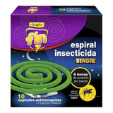 Pack De 5 Unidades - Espiral Insecticida Fin, 10 Uds + 2 Soportes