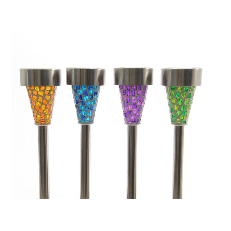 Pack De 5 Unidades - Estaca Solar Mosaico Exterior 39cm