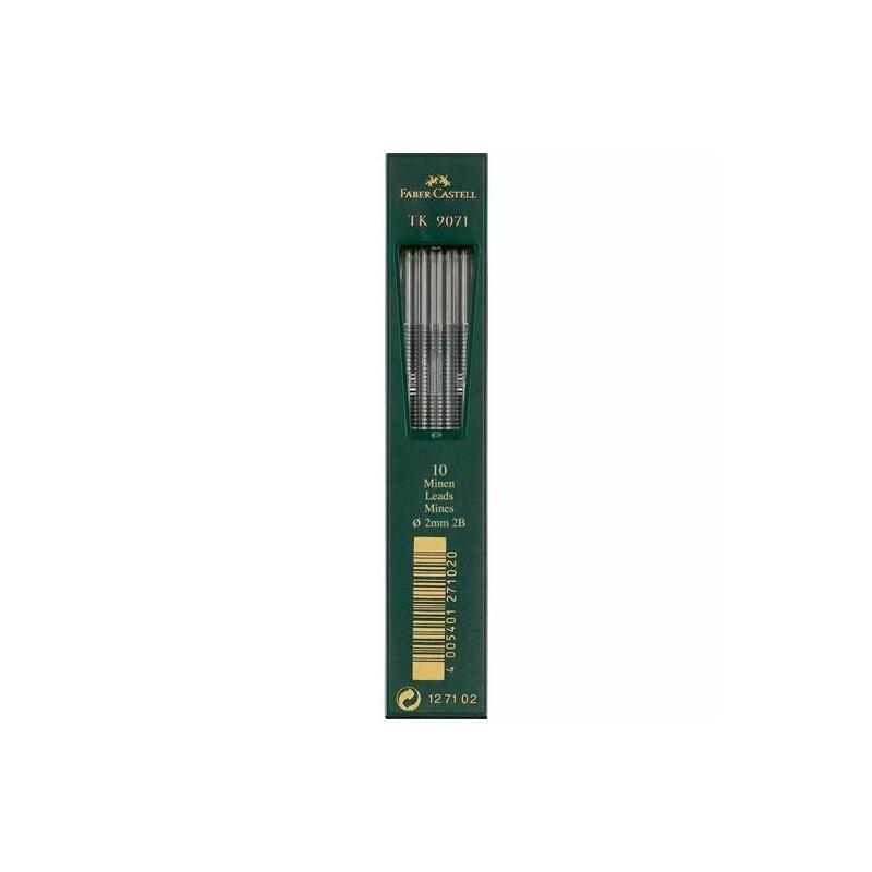 Pack De 5 Unidades Faber Castell Estuche De 10 Minas Tk 9071 Grafito 2,0mm Dureza 2b