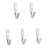 Pack De 5 Unidades - Gancho De Acero Con Acabado Zincado, Ø 8 Mm, 3 X 7 Cm, Blister De 5 Uds