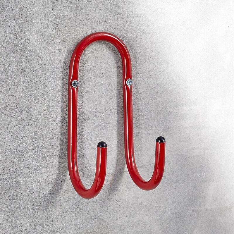 Pack De 5 Unidades - Gancho Doble Forrado Con Tubo Rojo, Ø 10 Mm, 80 X 80 X 160 Mm