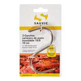 Pack De 5 Unidades - Ganchos Carnicero Inoxidable 18/8, 10 Cm De Longitud, Blíster 3 Unidades