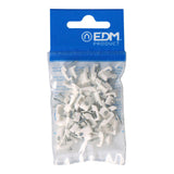 Pack De 5 Unidades - Grapa Para Cable Manguera Plana 2 X 1,0 Mm N°03, Blanca, Blister 50 Uds