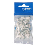 Pack De 5 Unidades - Grapa Para Cable Manguera Plana 2 X 1,5 Mm N°01, Blanca, Blister 25 Uds