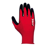 Pack De 5 Unidades - Guante Nailon / Licra Con Palma Nitrilo Microfoam, Econit Foam, Rojo Y Negro, T-8 M