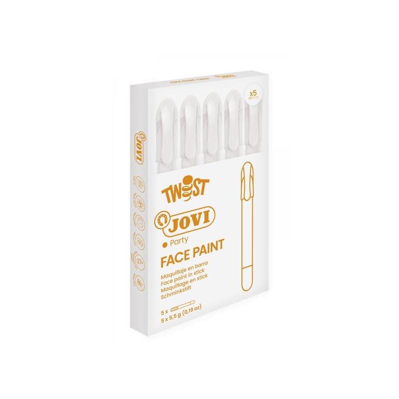 Pack De 5 Unidades Jovi Twist Stick De Pintura De Cara - Hipoalergenico - Base Agua - Facil Aplicacion - Gran Cobertura