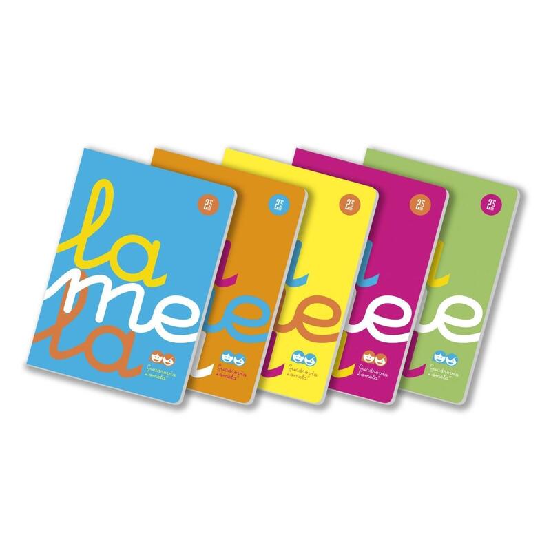 Pack De 5 Unidades Lamela Libreta Grapada 50h A4 90gr Cuadrovía 3mm Cubierta Pp C/Surtidos