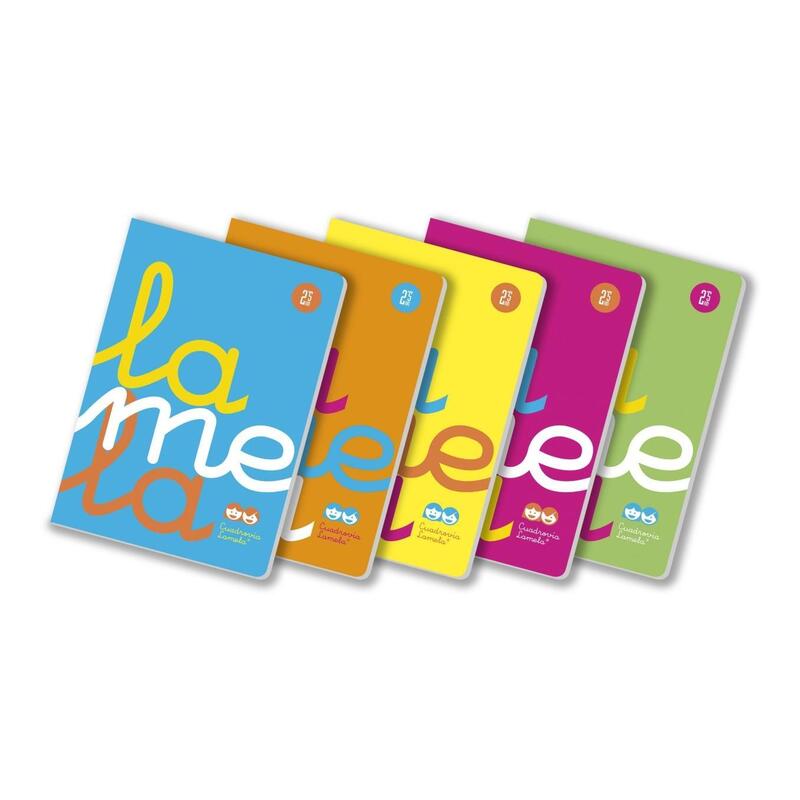 Pack De 5 Unidades Lamela Libreta Grapada 50h A4 90gr Cuadrovía 4mm Cubierta Pp C/Surtidos Fluorescentes