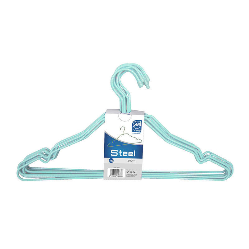 Pack De 5 Unidades - Lote 10 Perchas Alambre Colores Surtidos Azul-Marrón39cm